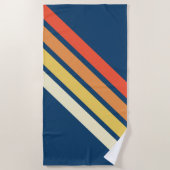Kleurrijke 80s Retro Stripes Strandlaken (Voorkant)