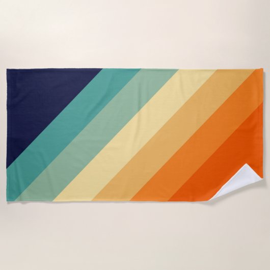 Kleurrijke 80s Retro Stripes Strandlaken (Voorkant)