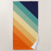 Kleurrijke 80s Retro Stripes Strandlaken (Voorkant)