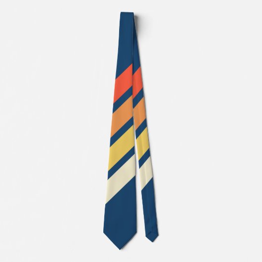 Kleurrijke 80s Retro Stripes Stropdas (Voorkant)