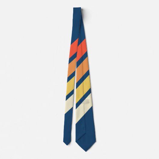 Kleurrijke 80s Retro Stripes Stropdas (Achterkant)