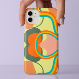 Kleurrijke 80s vintage abstract op gele esthetiek Case-Mate iPhone case