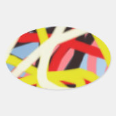 kleurrijke 8773 abstracte kunst ovale sticker (Voorkant)
