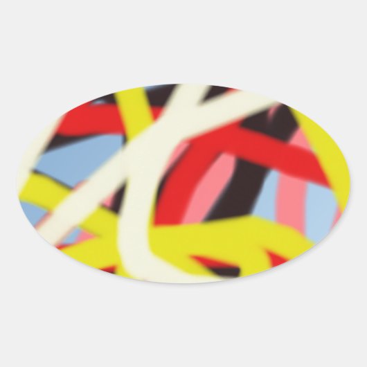 kleurrijke 8773 abstracte kunst ovale sticker (Voorkant)