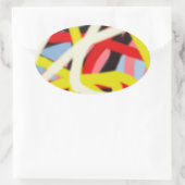 kleurrijke 8773 abstracte kunst ovale sticker (Tas)