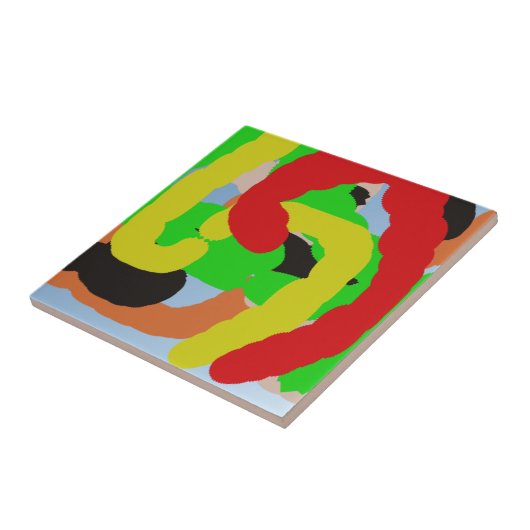 kleurrijke 8886 abstracte kunst tegeltje (Zijkant)