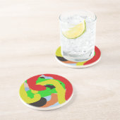 kleurrijke 8886 abstracte kunst zandsteen onderzetter (Zijkant)