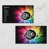Kleurrijke 8 bal visitekaartje (Voorkant / Achterkant)