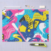Kleurrijke 90s Abstract Funky Kunstpatroon Tissuepapier (Craft)