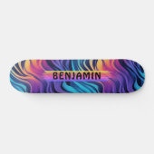 Kleurrijke 90s Wave Pattern Skateboard (Horizontaal)