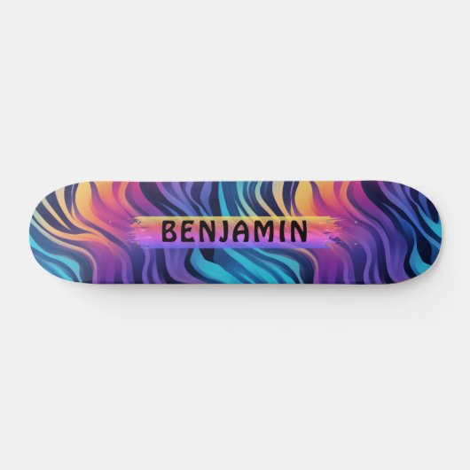 Kleurrijke 90s Wave Pattern Skateboard (Horizontaal)