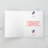 Kleurrijke 90ste verjaardag ballonnen kaart (Binnen)