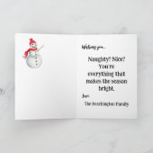 ** Kleurrijke 9 AP97 Whimsical Christmas Girl Gift Bedankkaart (Binnen)