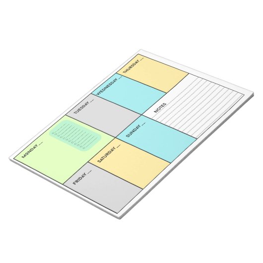 Kleurrijke A4 weekplanner Notitieblok (Schuin)