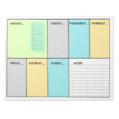 Kleurrijke A4 weekplanner Notitieblok (Voorkant)
