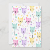 Kleurrijke A Purrfect Party Schattigee Kitty Cat V Kaart (Achterkant)