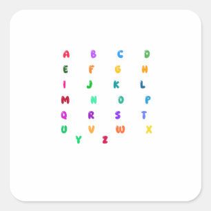 Kleurrijke A-Z Letter Alfabet Sticker Typografie