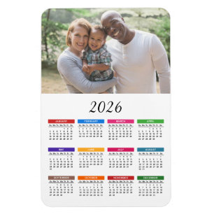 Kleurrijke Aangepaste 2026 Foto Agenda Magneet
