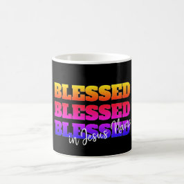 Kleurrijke aangepaste BLESSED Koffiemok