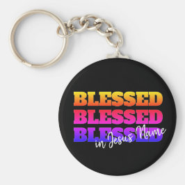Kleurrijke aangepaste BLESSED Sleutelhanger