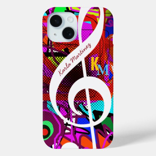 Kleurrijke & aangepaste clave muzieknoot Case-Mate iPhone case (Achterkant)