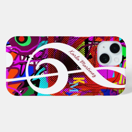 Kleurrijke & aangepaste clave muzieknoot Case-Mate iPhone case (Achterkant (horizontaal))