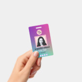 Kleurrijke aangepaste foto stijlvol minimalistisch badge (Handheld)