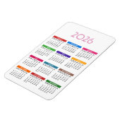 Kleurrijke aangepaste kalender 2021 magneet (Linkerzijde)