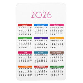 Kleurrijke aangepaste kalender 2021 magneet