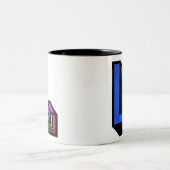 Kleurrijke aangepaste letter L Tweekleurige Koffiemok (Center)