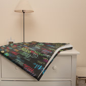 Kleurrijke aangepaste namen op zwart fleece deken