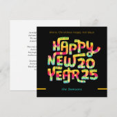 Kleurrijke aangepaste tekst Gelukkig Nieuwjaar 202 Feestdagenkaart (Voorkant / Achterkant)