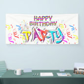 Kleurrijke aangepaste verjaardagsfeest spandoek (Beurs)