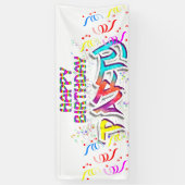 Kleurrijke aangepaste verjaardagsfeest spandoek (Verticaal)