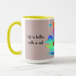 Kleurrijke Aanpassen Abstracte Pop Art Cool Cat Koffiemok