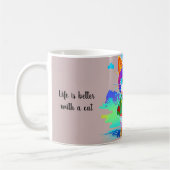 Kleurrijke Aanpassen Abstracte Pop Art Cool Cat Koffiemok (Links)