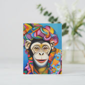 Kleurrijke Aap Briefkaart (Staand voorkant)