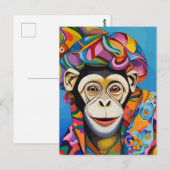Kleurrijke Aap Briefkaart (Voorkant / Achterkant)