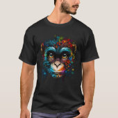 Kleurrijke Aap Gezicht Schattig Dier Monkies Schil T-shirt (Voorkant)