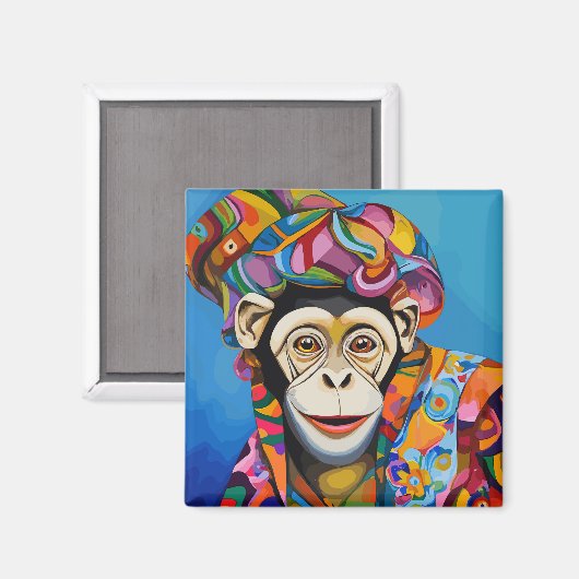 Kleurrijke Aap Magneet (Voorkant / Achterkant)