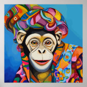 Kleurrijke Aap Poster (Voorkant)
