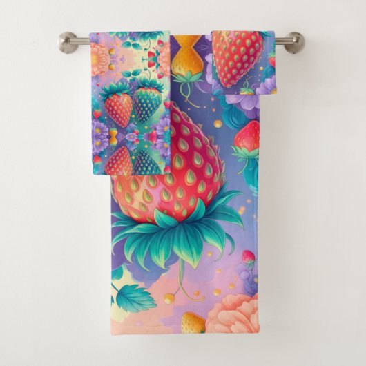 Kleurrijke aardbei bad handdoek (Insitu)