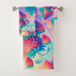 Kleurrijke aardbei bad handdoek
