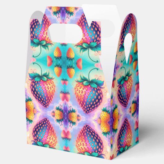 Kleurrijke aardbei bedankdoosjes (Geopend)