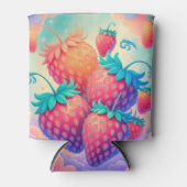 Kleurrijke aardbei blikjeskoeler (Voorkant)