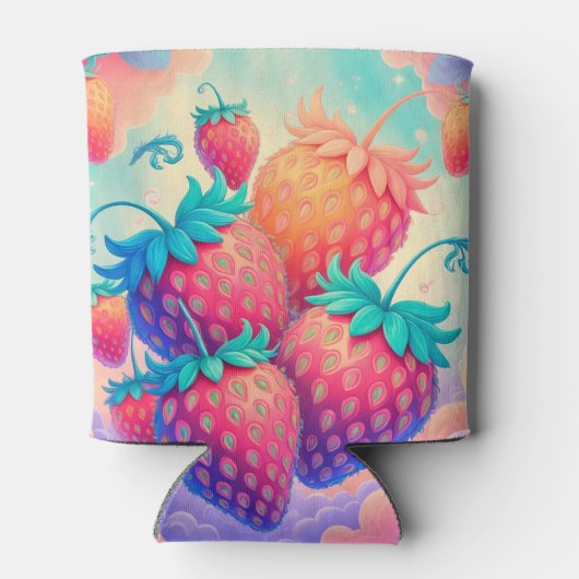 Kleurrijke aardbei blikjeskoeler (Achterkant)