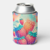 Kleurrijke aardbei blikjeskoeler (Blikje Achterkant)