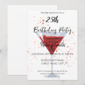 Kleurrijke aardbei martini cocktail kaart (Voorkant / Achterkant)