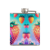 Kleurrijke aardbei met beste vader ooit heupfles (Achterkant)