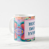 Kleurrijke aardbei met beste vader ooit koffiemok (Voorkant links)